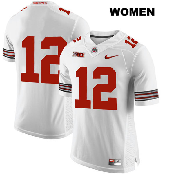 Ohio State Buckeyes Women's Sevyn Banks #12 White Authentic Nike No Name College NCAA Stitched Football Jersey NQ19G76LG